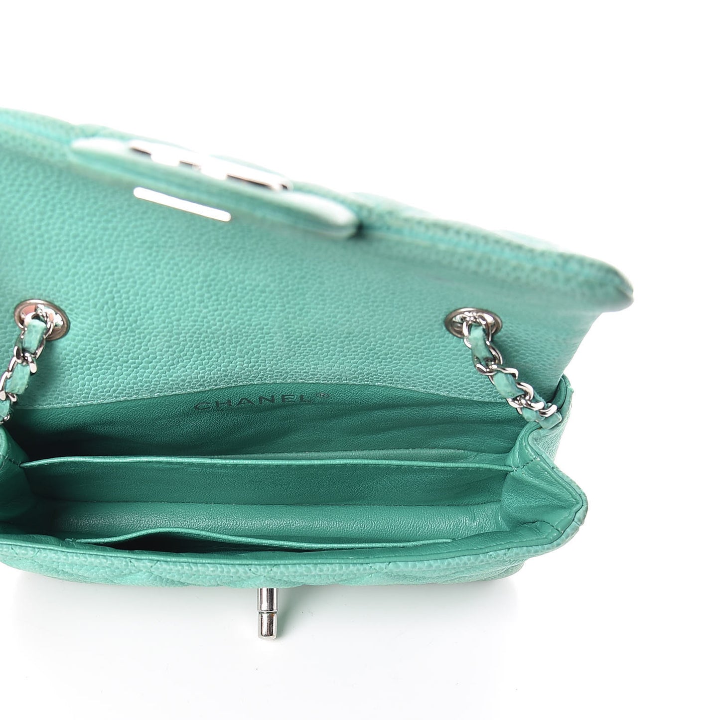 Caviar Quilted Extra Mini Flap Green