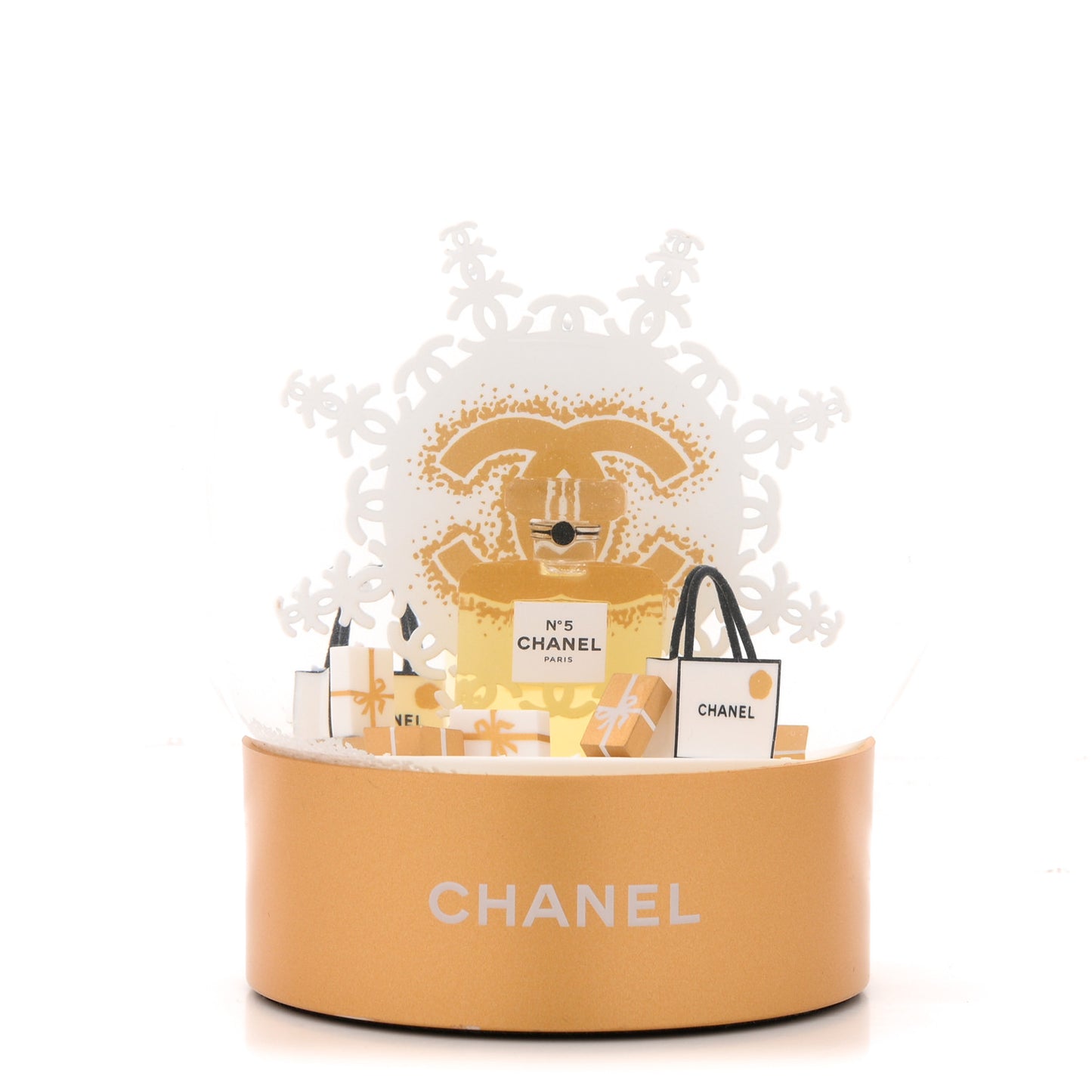 Glass N°5 Perfume Bottle Snow Globe