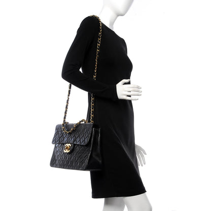 Chanel Lambskin Quilted XL Jumbo Single Flap Black 3 of 23