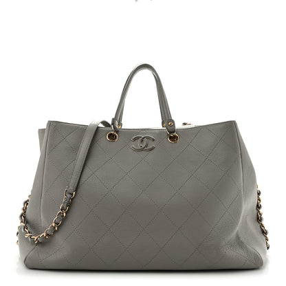 Chanel Bullskin Stitched Large Shopping Bag Grey 1 of 14