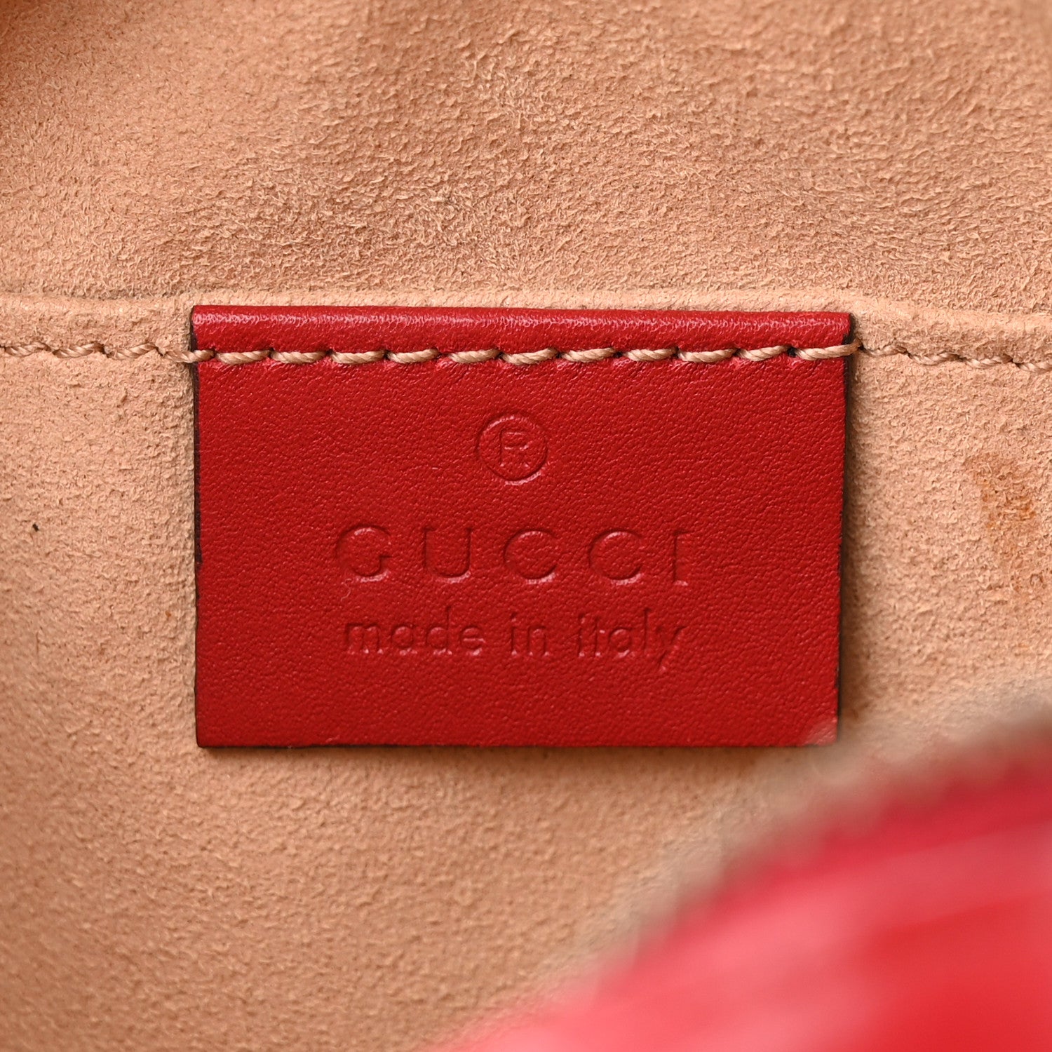 Gucci Calfskin Matelasse Mini GG Marmont Chain Shoulder Bag Hibiscus Red 6 of 10