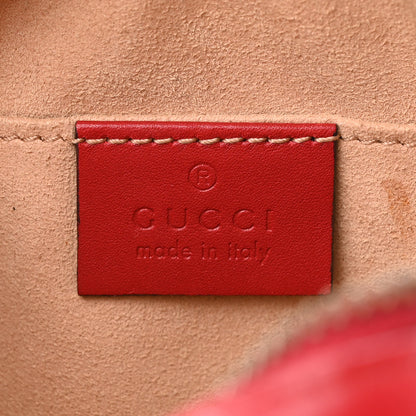 Gucci Calfskin Matelasse Mini GG Marmont Chain Shoulder Bag Hibiscus Red 6 of 10