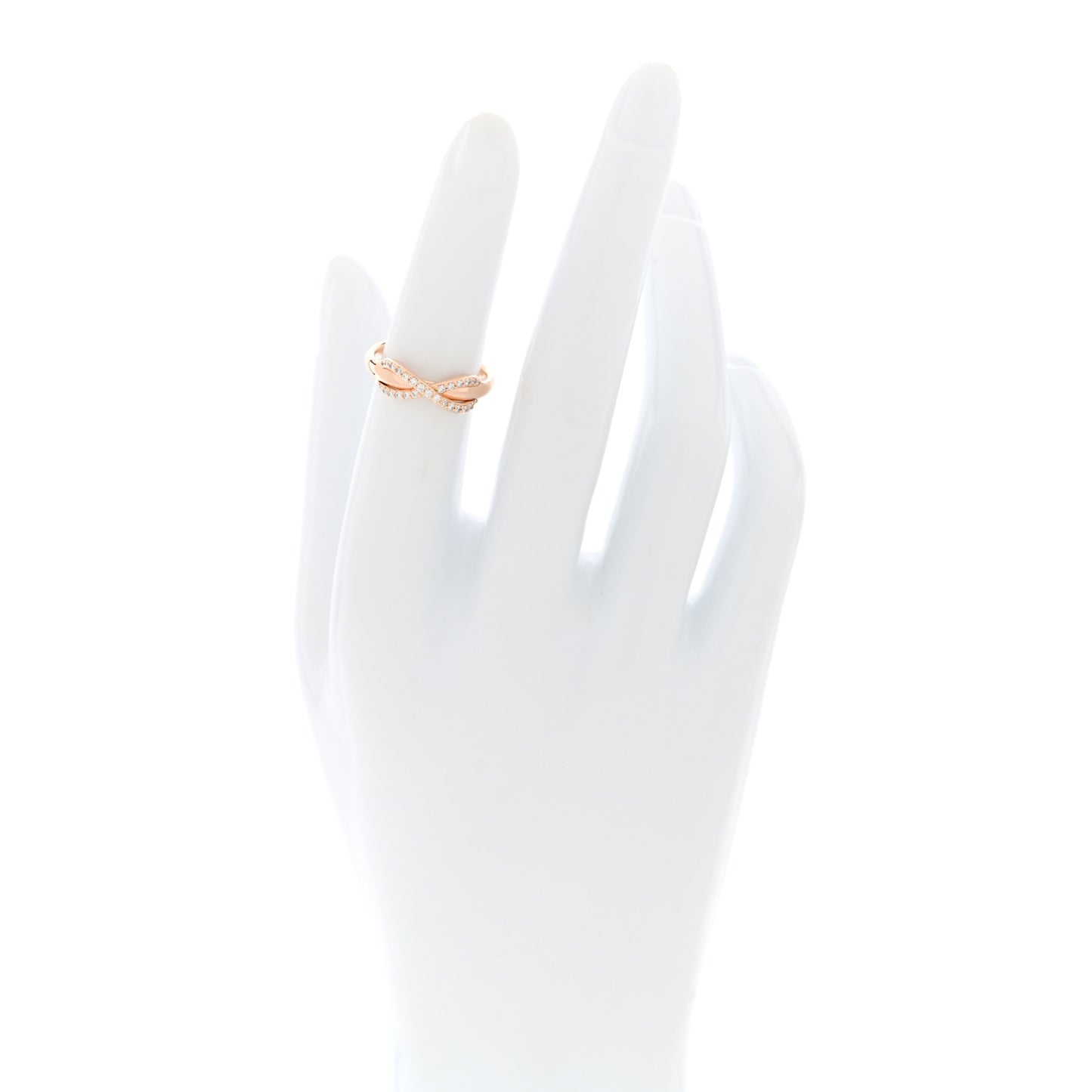 18K Rose Gold Diamond Infinity Ring 50 5.25