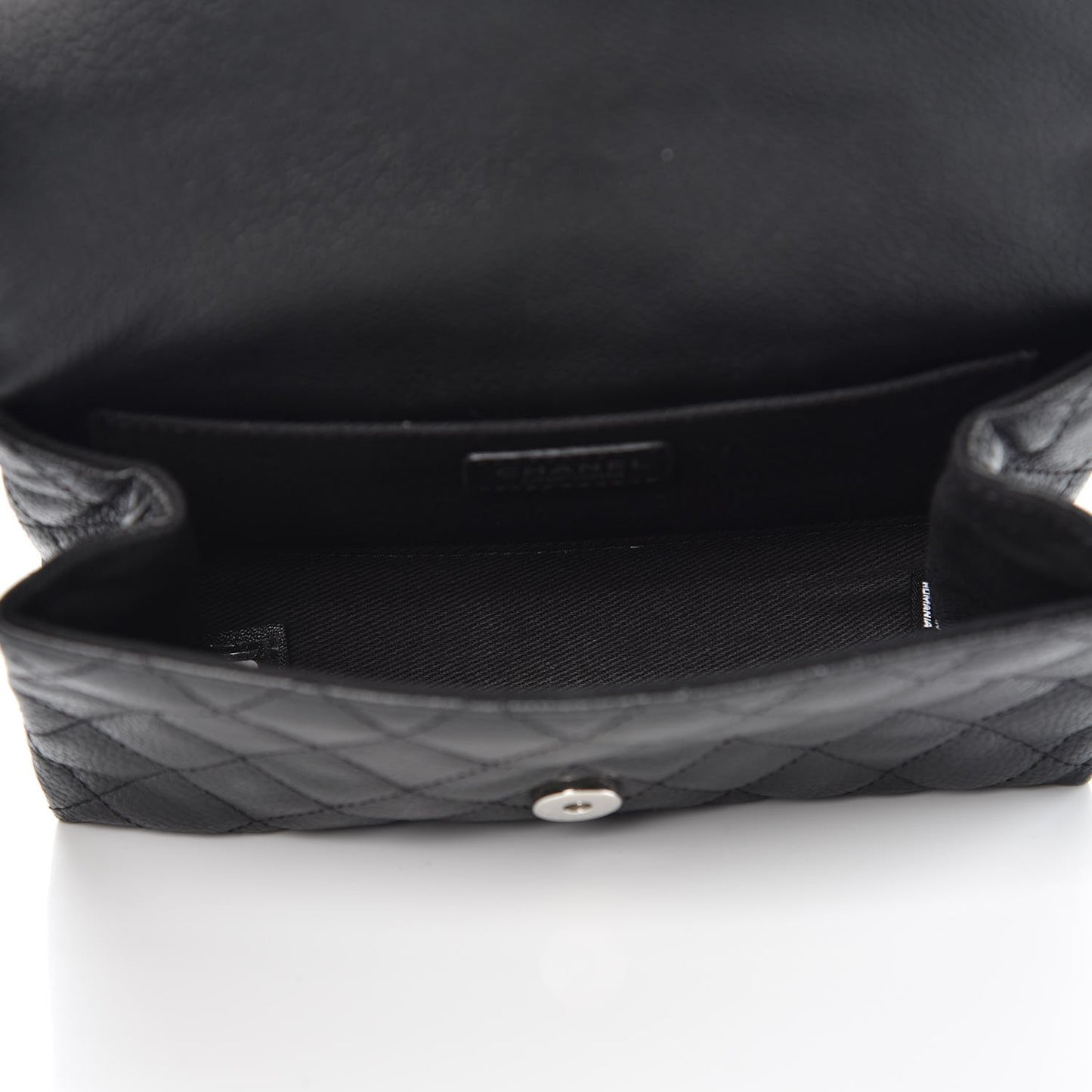 Grained Calfskin Quilted 2.55 Reissue Flap Belt Bag Clutch Black