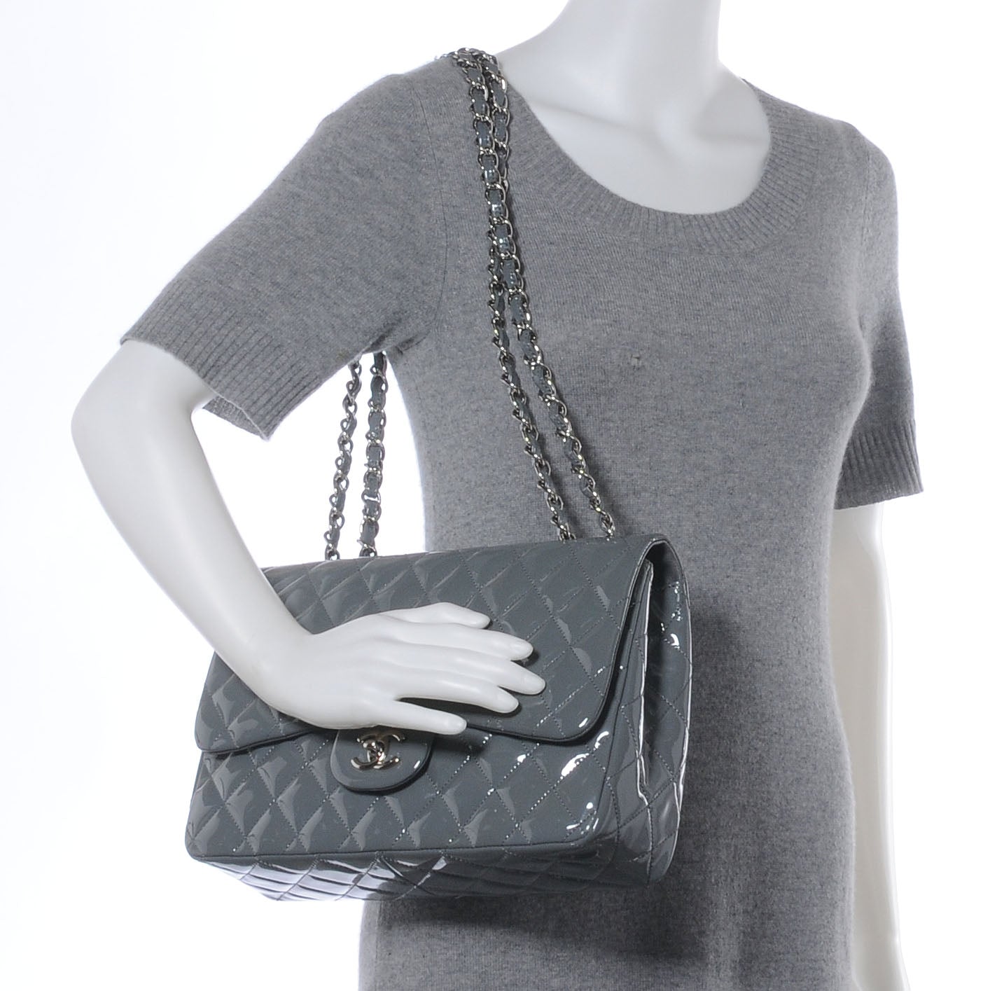 Patent Jumbo Single Flap Grey