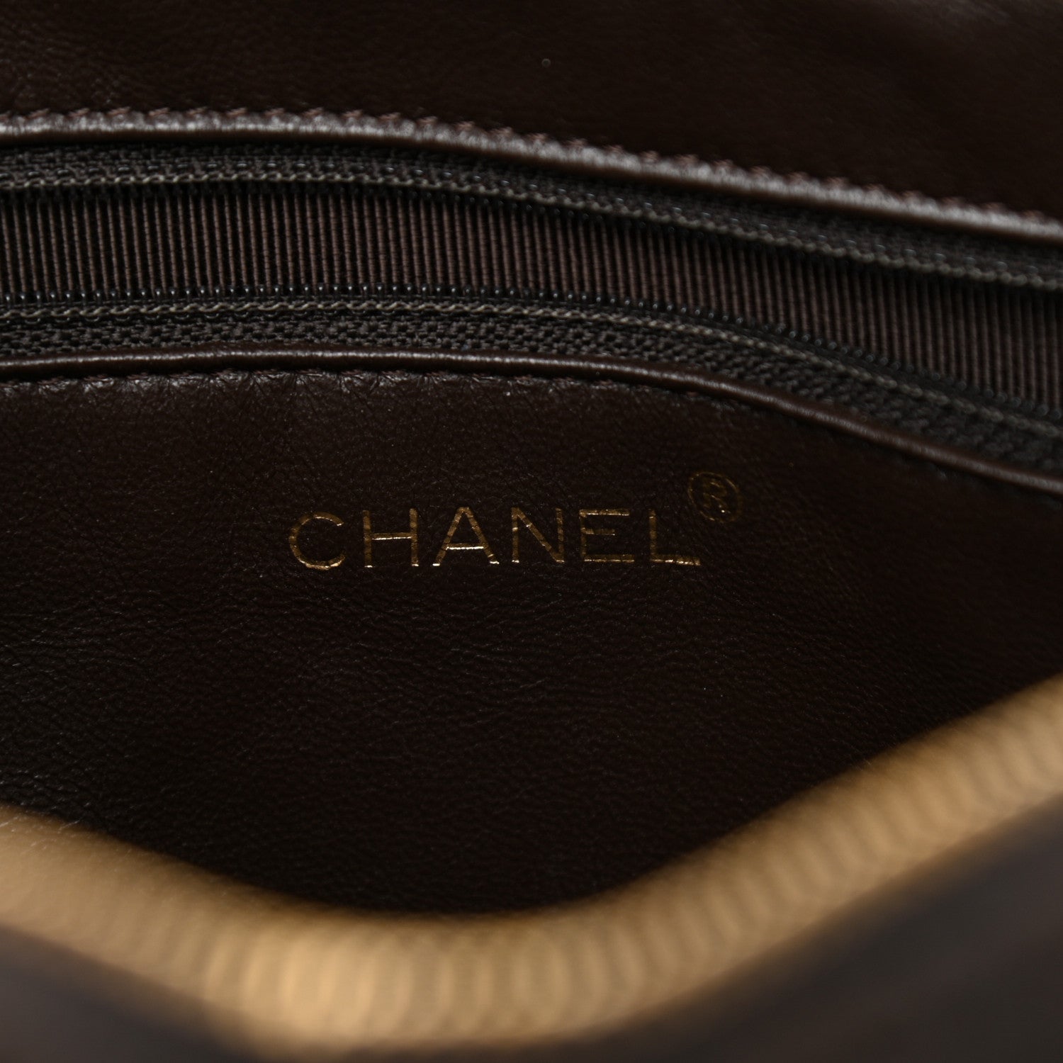 Chanel Jersey Chevron Quilted Camera Case Brown 6 of 11