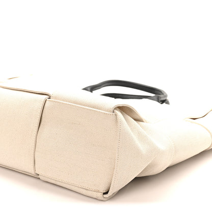 Bottega Veneta Canvas Maxi Intrecciato Large Arco Tote Beige Black 10 of 11
