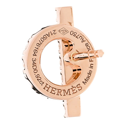 Hermes 18K Rose Gold Diamond Finesse Earrings 4 of 5