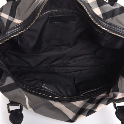 Burberry Nylon Beat Check Studded Medium Edenham Satchel Black 5 of 17