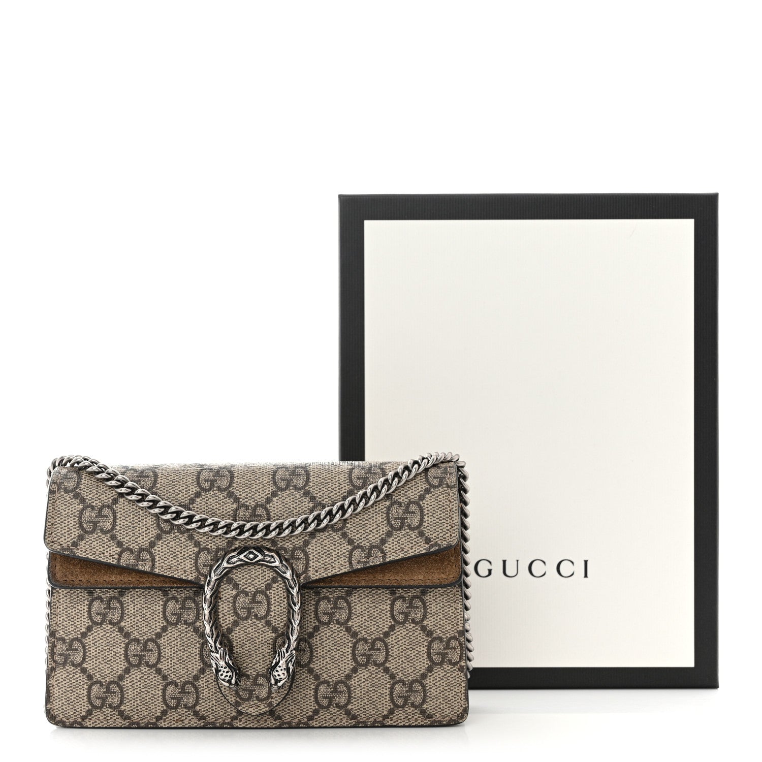Gucci GG Supreme Monogram Super Mini Dionysus Shoulder Bag Taupe 11 of 11