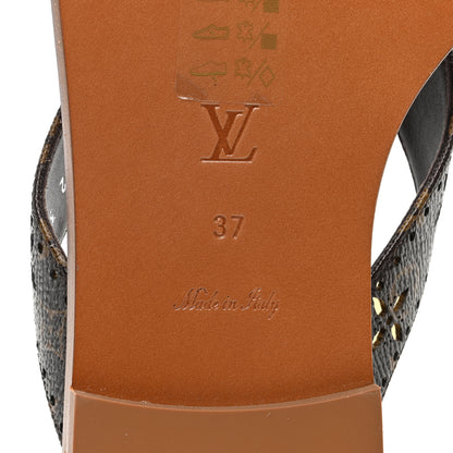 Louis Vuitton Monogram Sunny Flat Thong Sandals 37 Brown 6 of 7