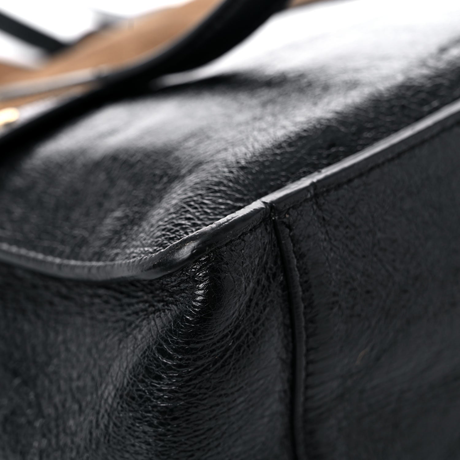 Fendi Agnello Old Shine Vitello Go Rain Small Flip Tote Black Marrone 10 of 16