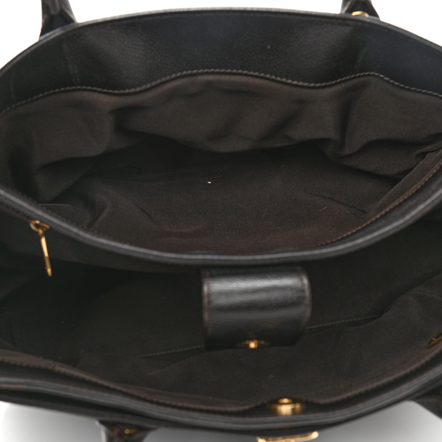 Calfskin Cerf Executive Shopper Tote Black
