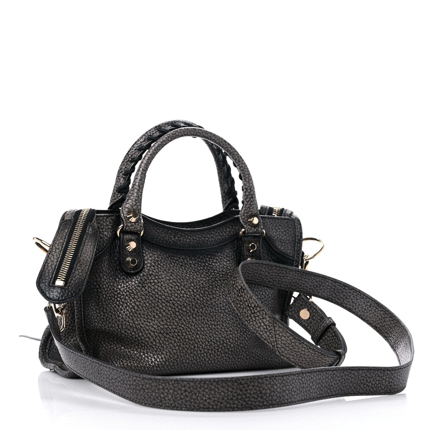 Balenciaga Grained Calfskin Classic Gold Hardware Mini City Ombre Grey Gradient 2 of 9