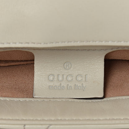 Gucci Calfskin Matelasse Studded Medium GG Marmont Shoulder Bag White 7 of 12