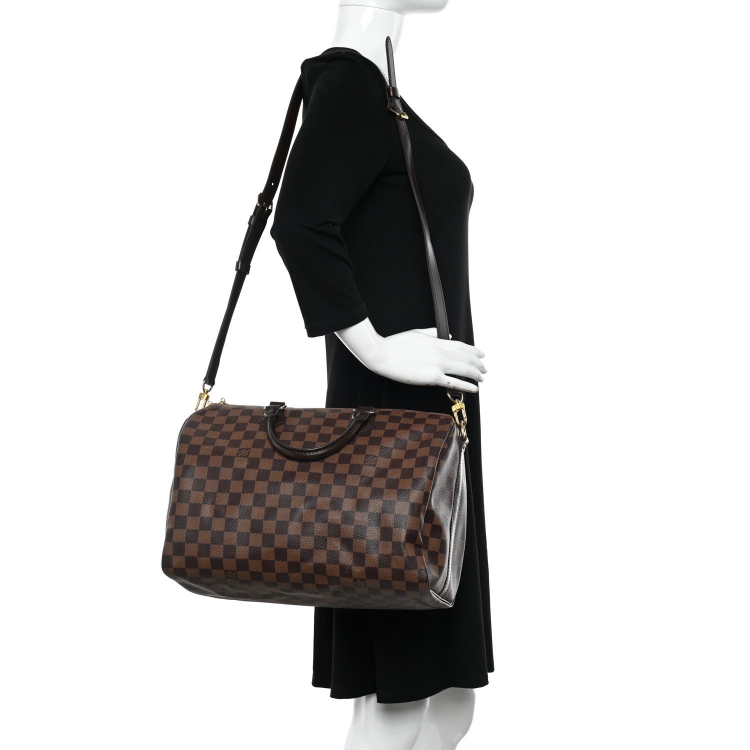 Louis Vuitton Damier Ebene Speedy Bandouliere 35 2 of 10