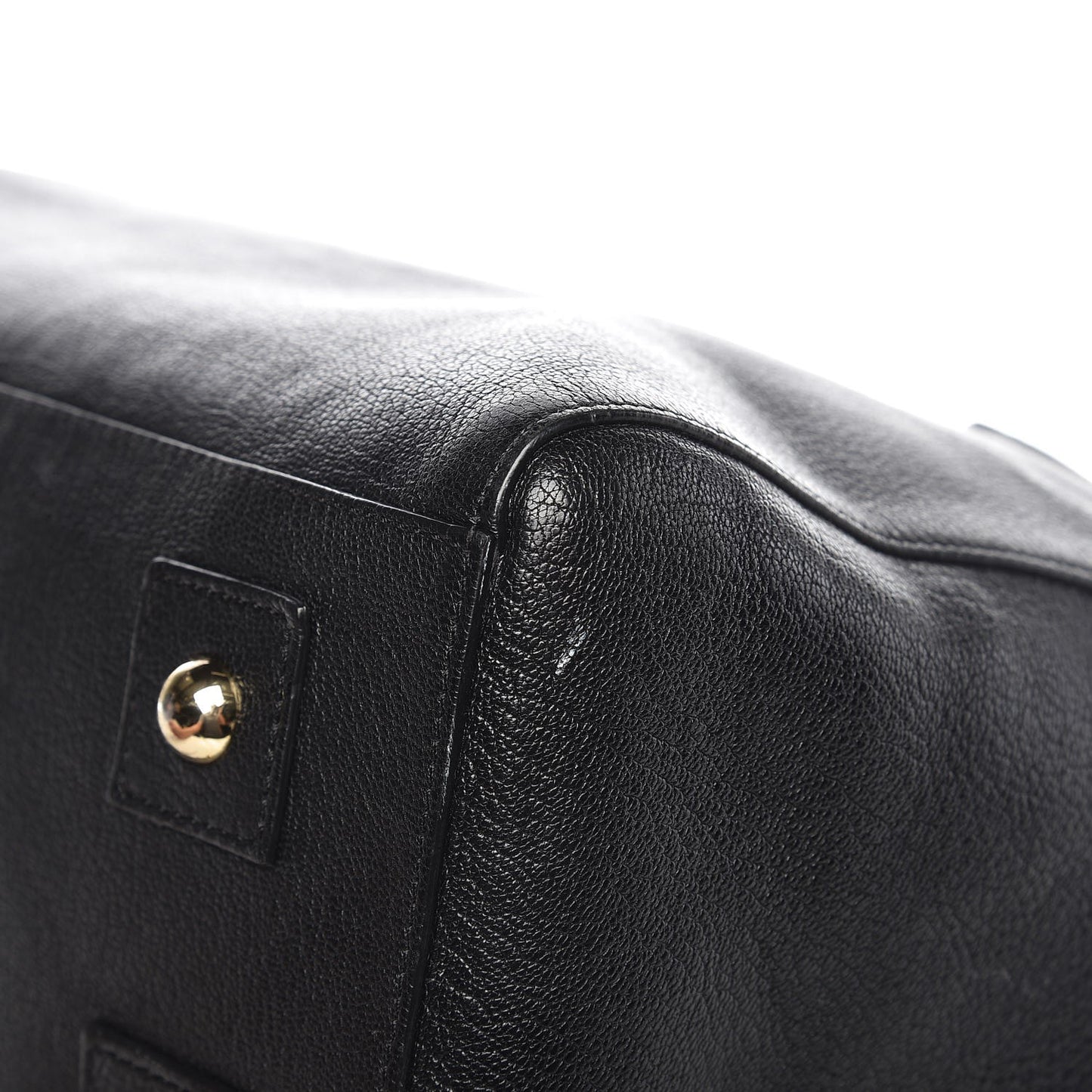 Glossy Goatskin Medium Del Rey Satchel Black