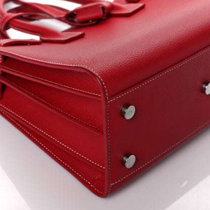 Saint Laurent Grained Calfskin Topstich Baby Sac De Jour Red 8 of 11