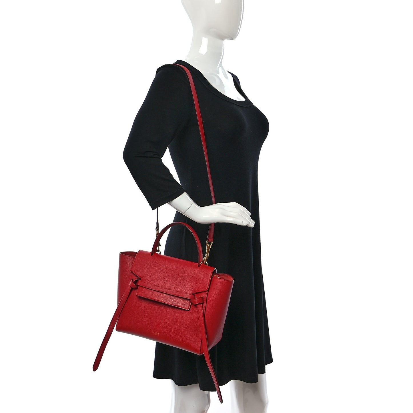 Baby Grained Calfskin Micro Belt Bag Coquelicot