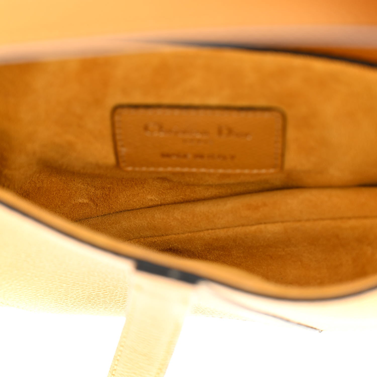 Christian Dior Grained Calfskin Mini Saddle Bag Dark Yellow 5 of 10