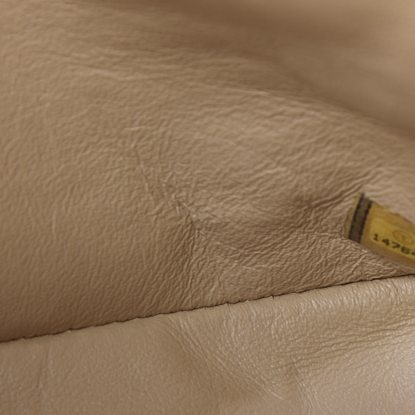 Lambskin Quilted Jumbo Double Flap Beige