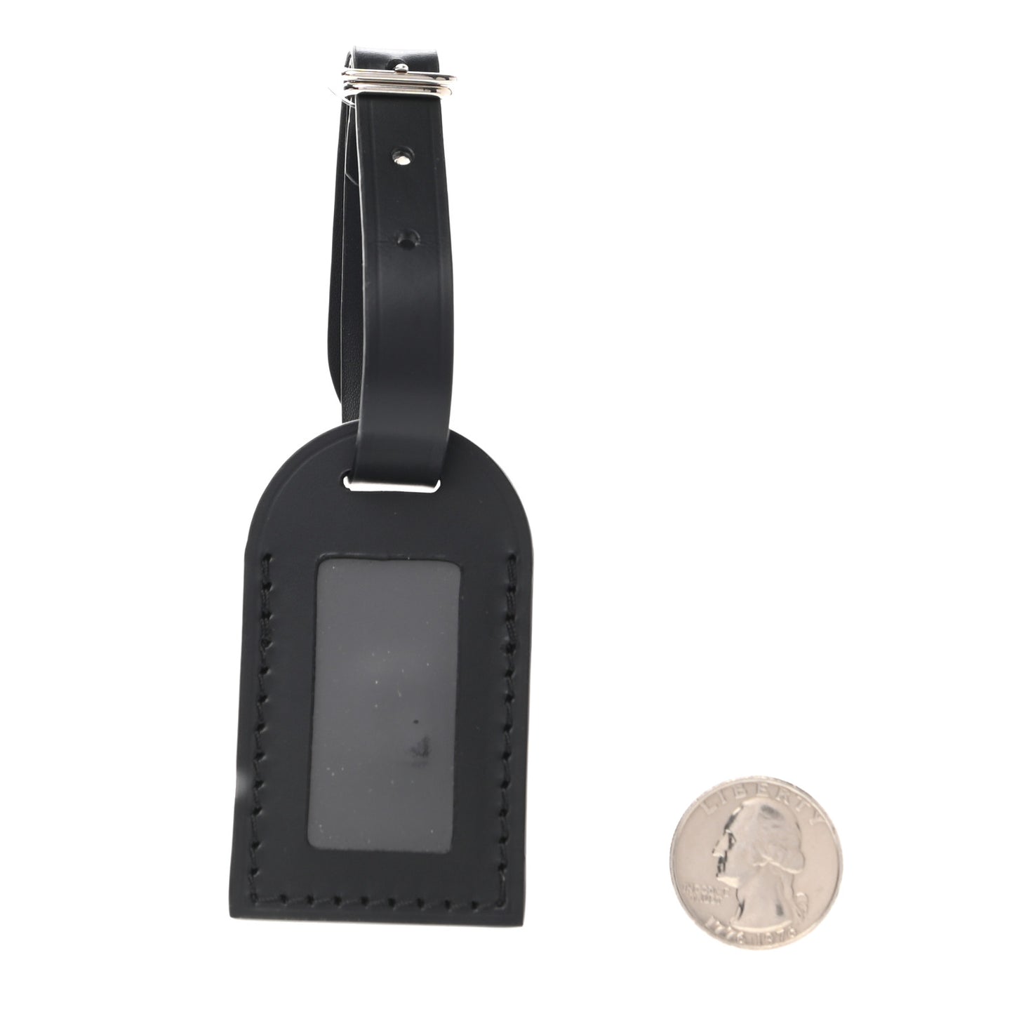 Calfskin City Steamer Luggage Tag Black