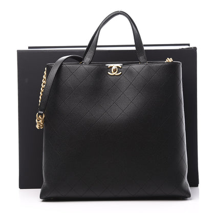 Chanel Caviar Stitched Large Shopping Tote Bag Black 11 of 11