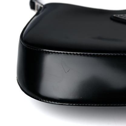 Prada Spazzolato Cleo Shoulder Bag Black 10 of 11