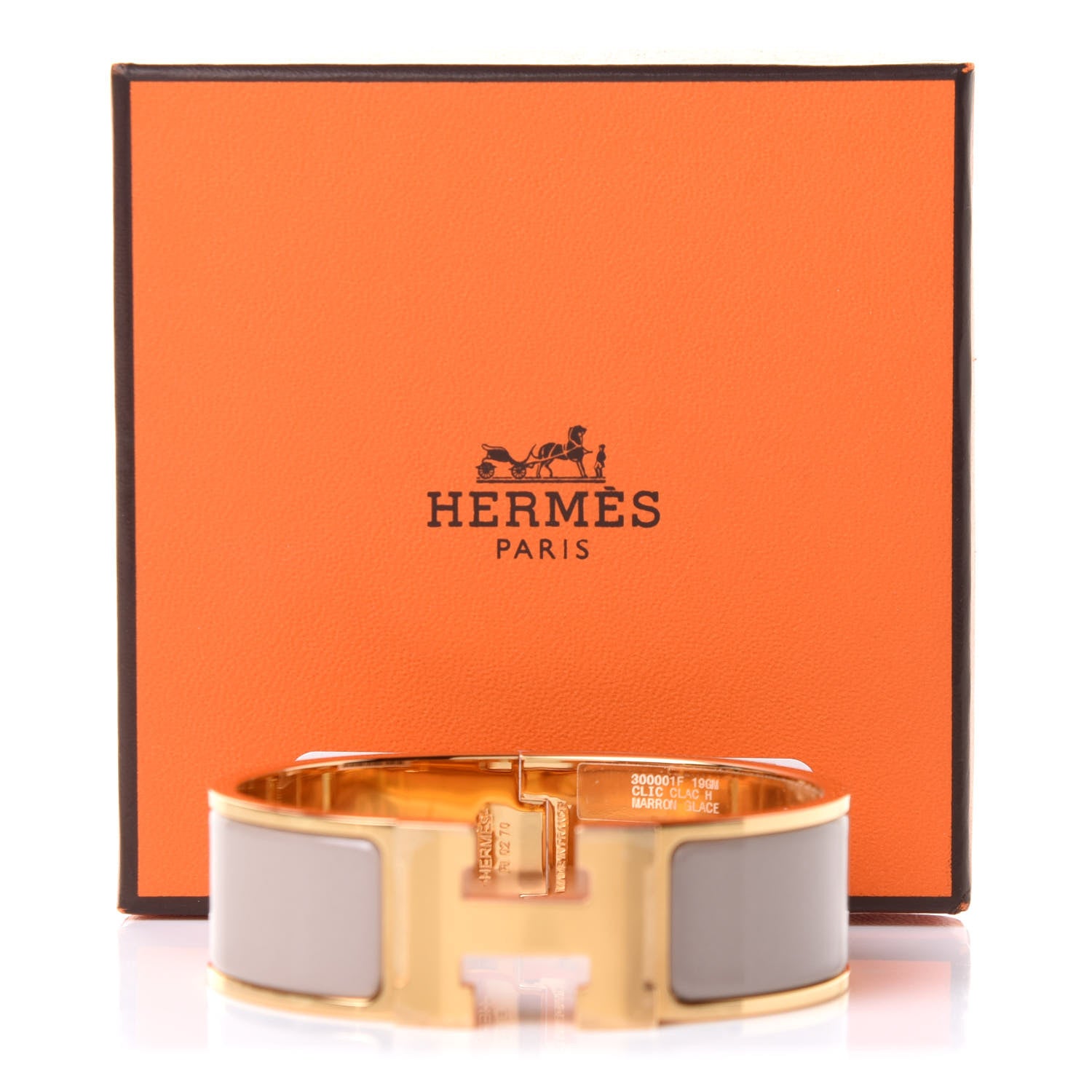 Hermes Enamel Wide Clic Clac H Bracelet GM Marron Glace 6 of 6