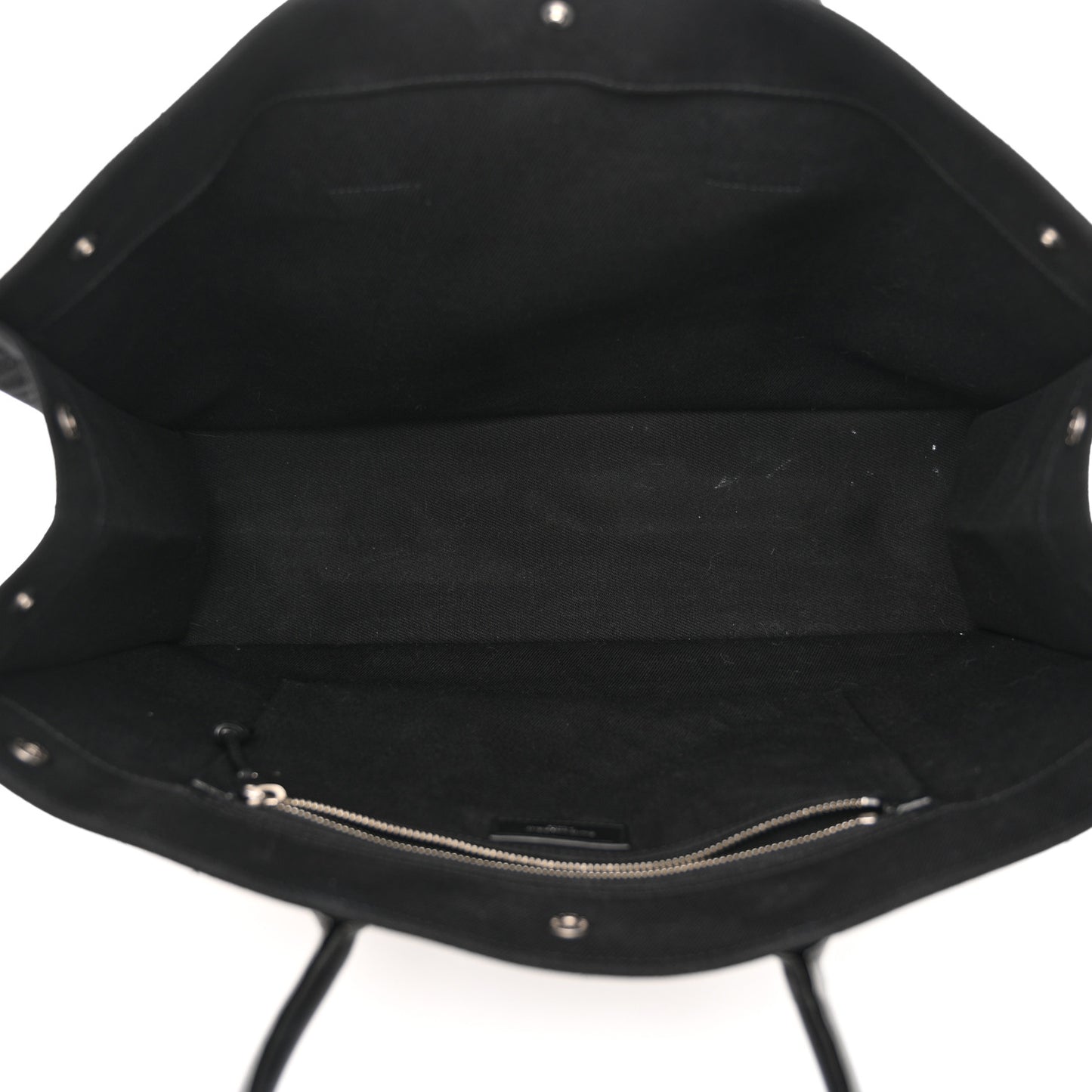 Linen Calfskin Rive Gauche Tote Black