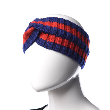 Gucci Wool Web Headband L Blue Red 2 of 6