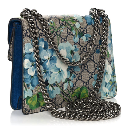 Gucci GG Supreme Monogram Blooms Mini Dionysus Shoulder Bag Beige Navy Vintage Blue 3 of 13