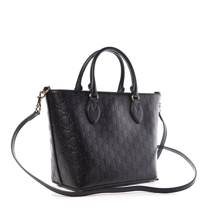 Gucci Guccissima Small Zippered Bucket Tote Black 3 of 8