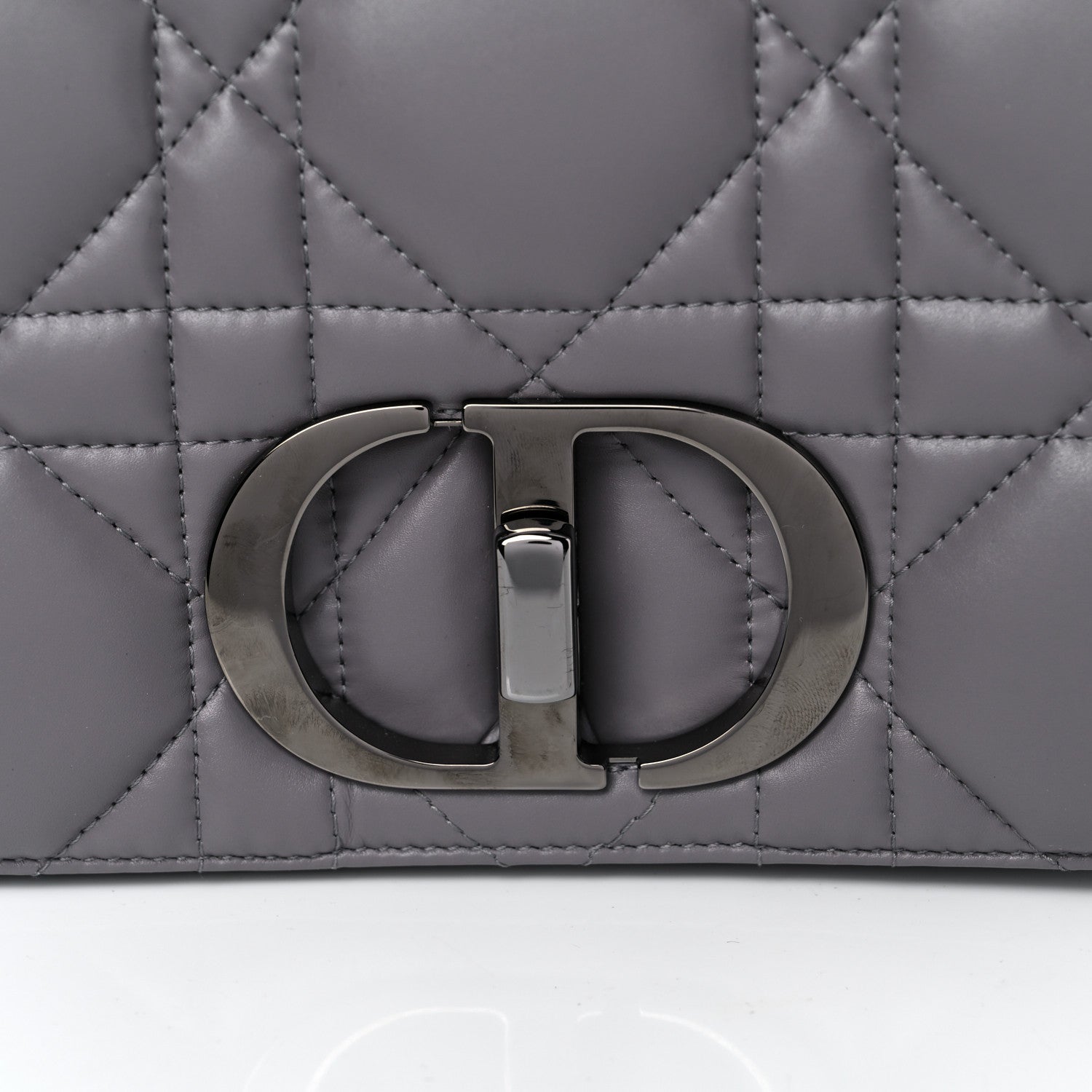 Christian Dior Calfskin Macrocannage Medium Caro Bag Iron Grey 12 of 14
