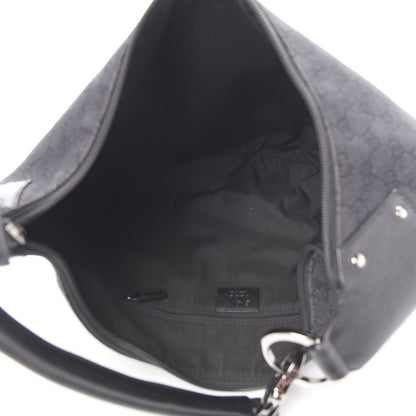 Gucci Denim Monogram Half Moon Hobo Black 4 of 9
