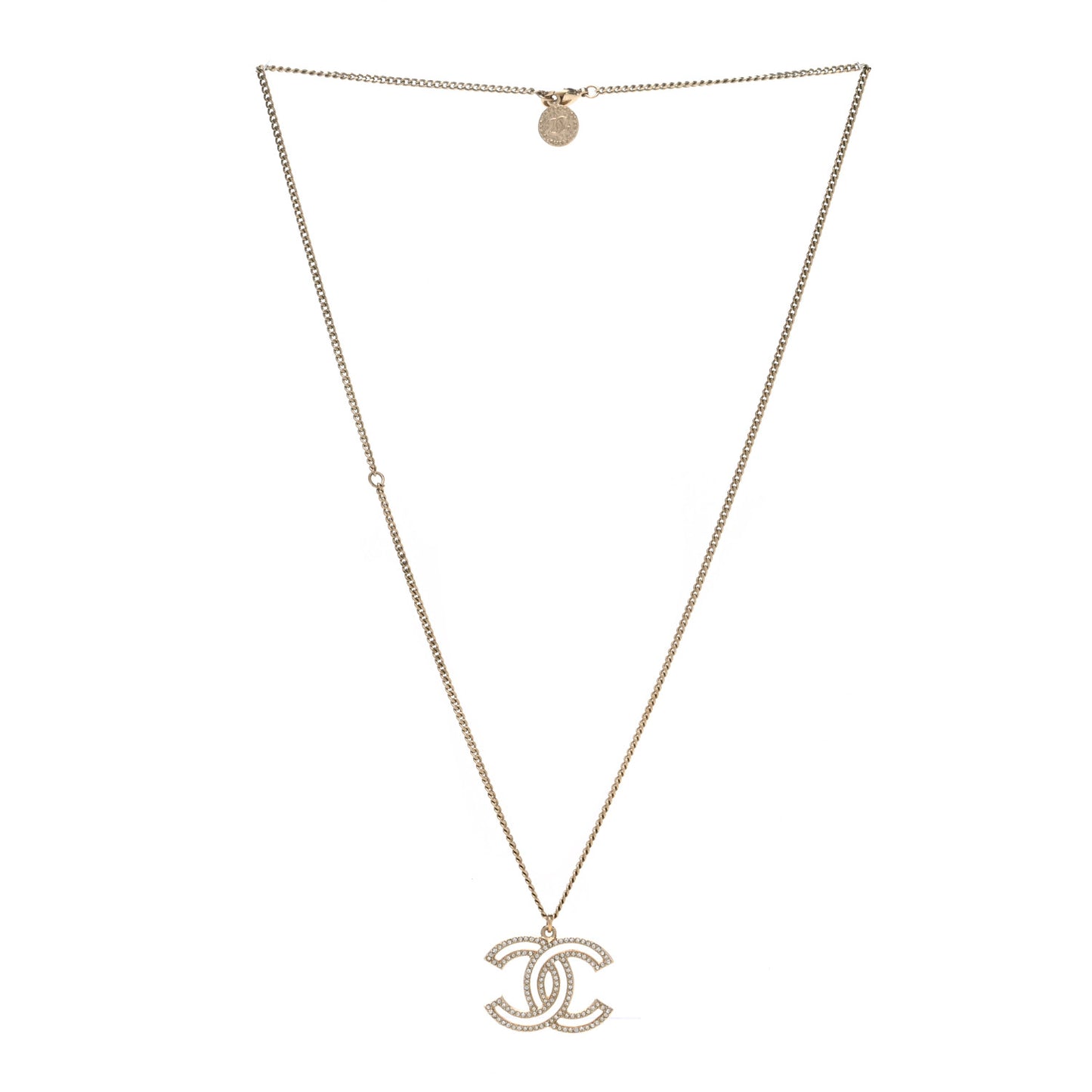 Crystal CC 100 Anniversary Necklace Gold