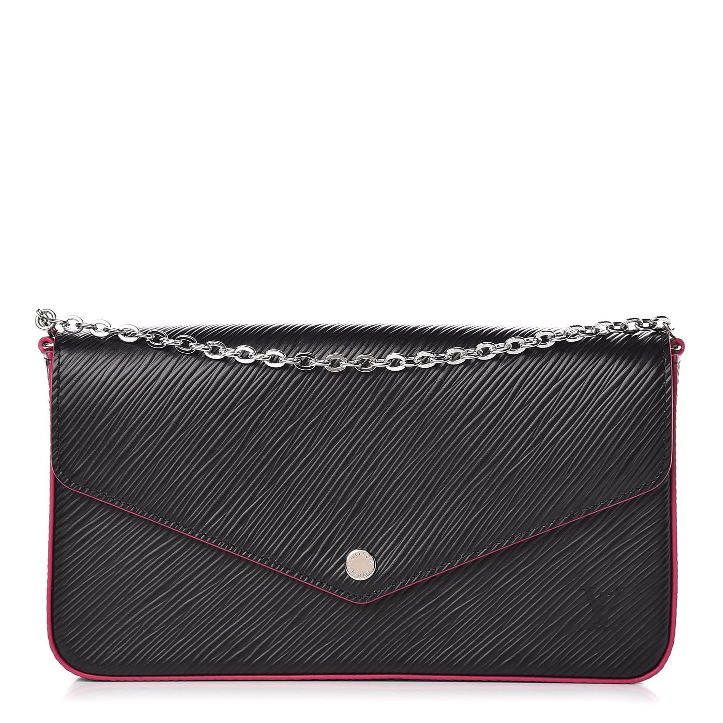 Epi Pochette Felicie Black Hot Pink