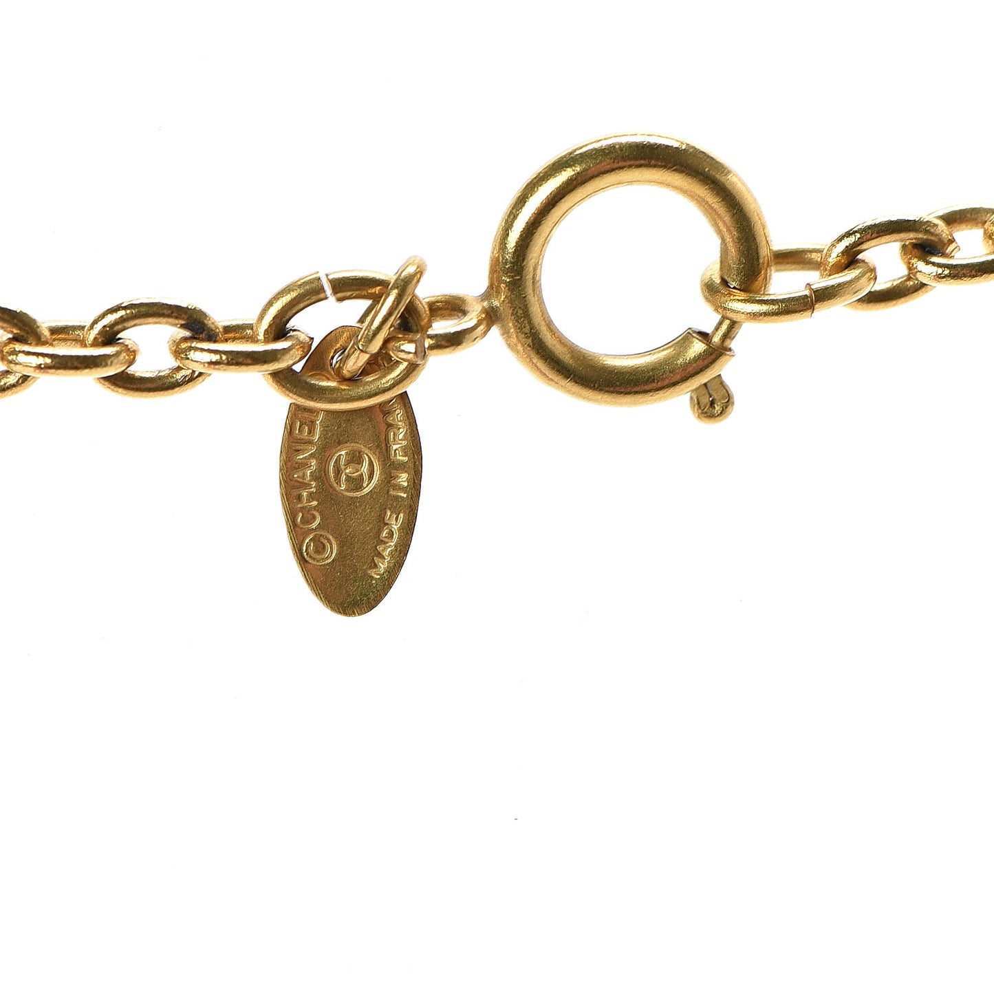CC Medallion Chain Necklace Gold