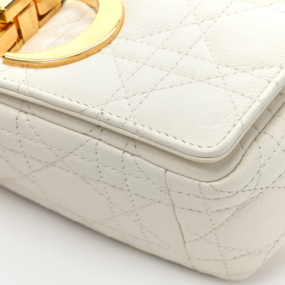 Christian Dior Calfskin Cannage Small Caro Bag Ivory 9 of 10
