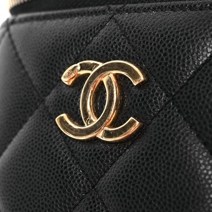 Chanel Caviar Quilted Small Vertical Vanity Case With Chain Black 11 of 12