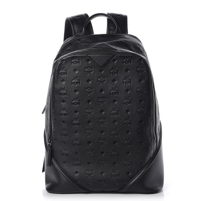 MCM Calfskin Ottomar Monogram Duke Backpack Black 1 of 12