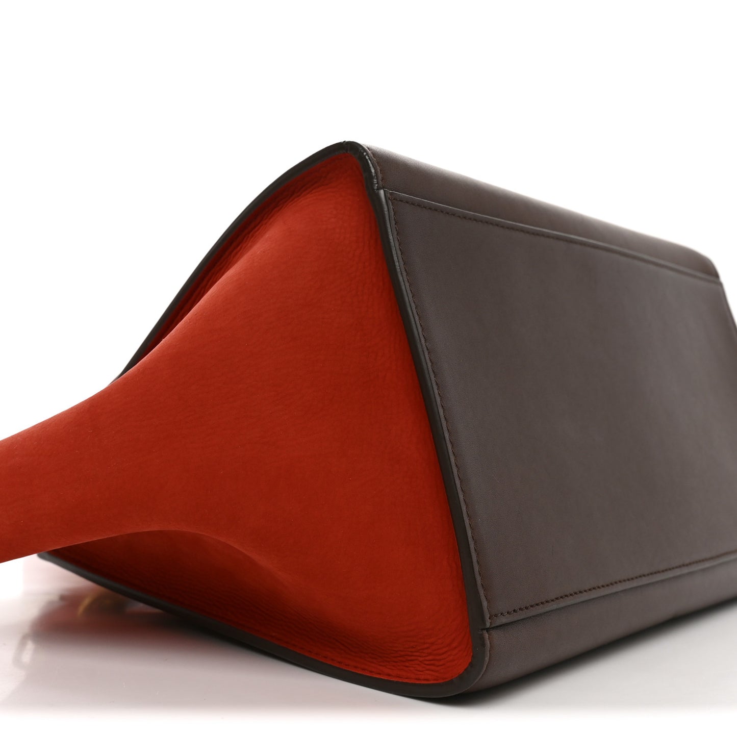 Smooth Calfskin Nubuck Small Tri-Color Trapeze Light Ruby