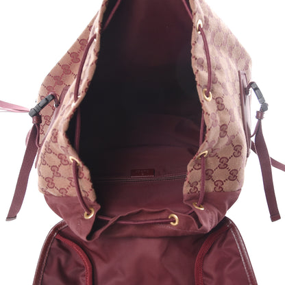 Gucci GG Monogram Script Logo Large Double Pocket Backpack Sahara Rubino Bordeaux 5 of 10