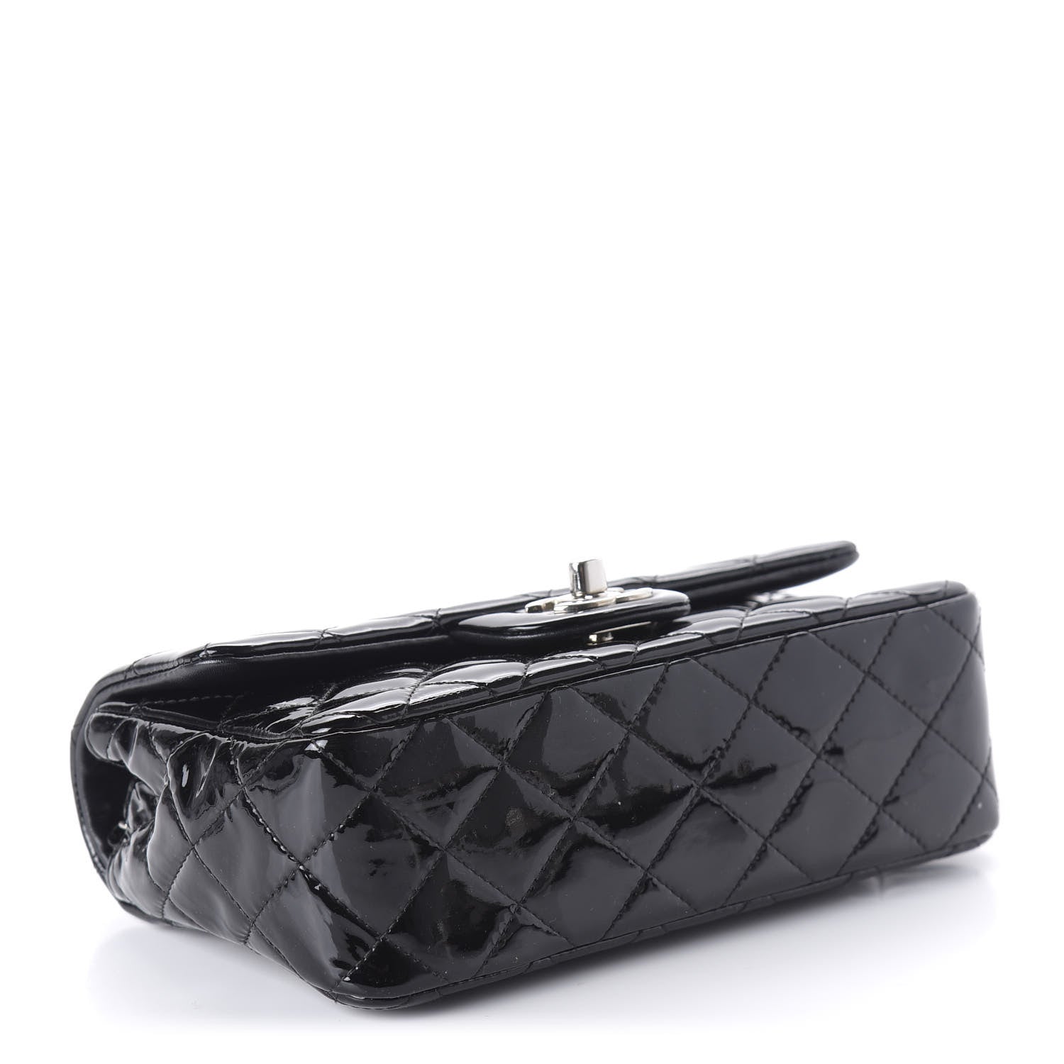 Chanel Patent Calfskin Quilted Mini Rectangular Flap Black 4 of 10