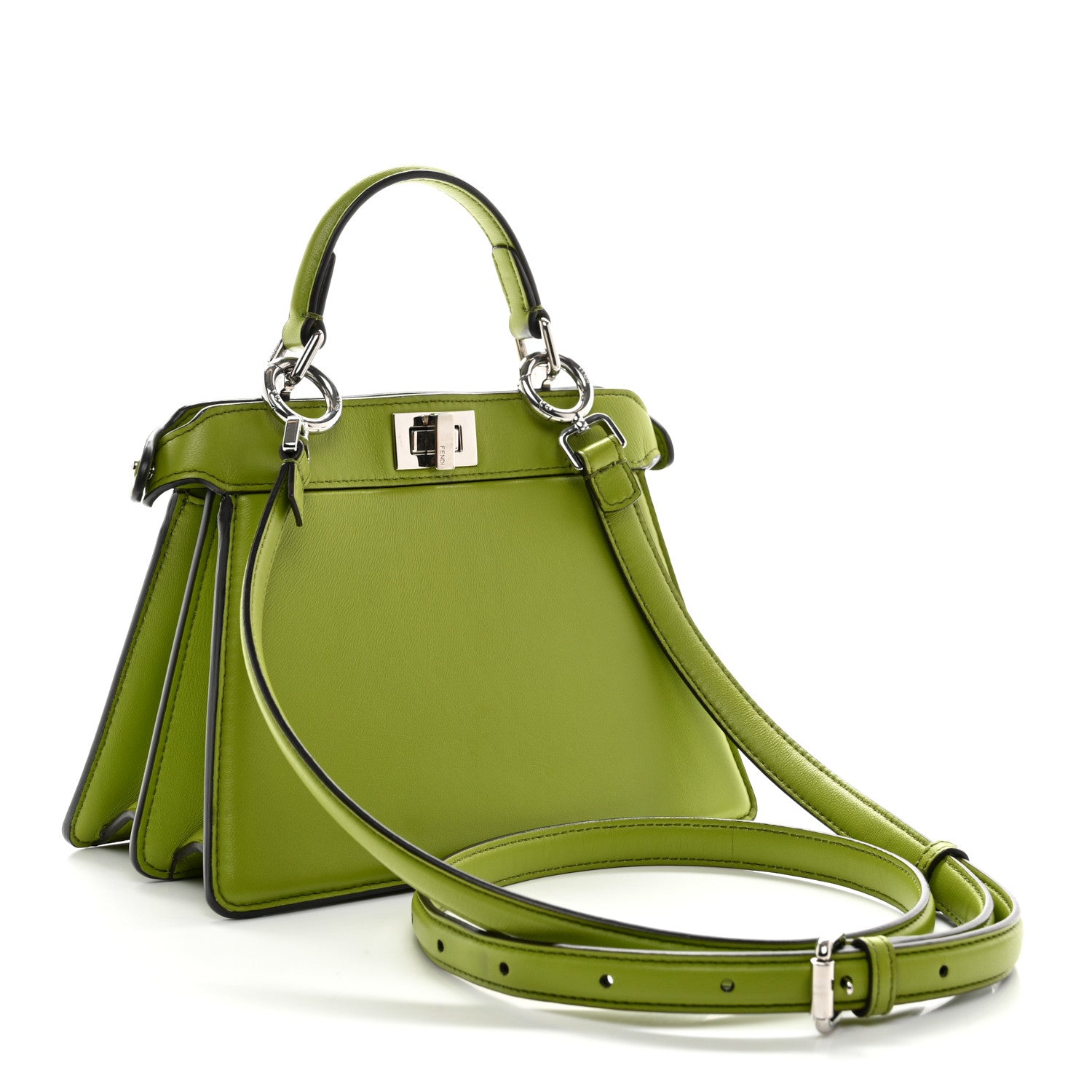 Fendi Shiny Nappa Petite Peekaboo I SEE U Satchel Wasabi 1520309