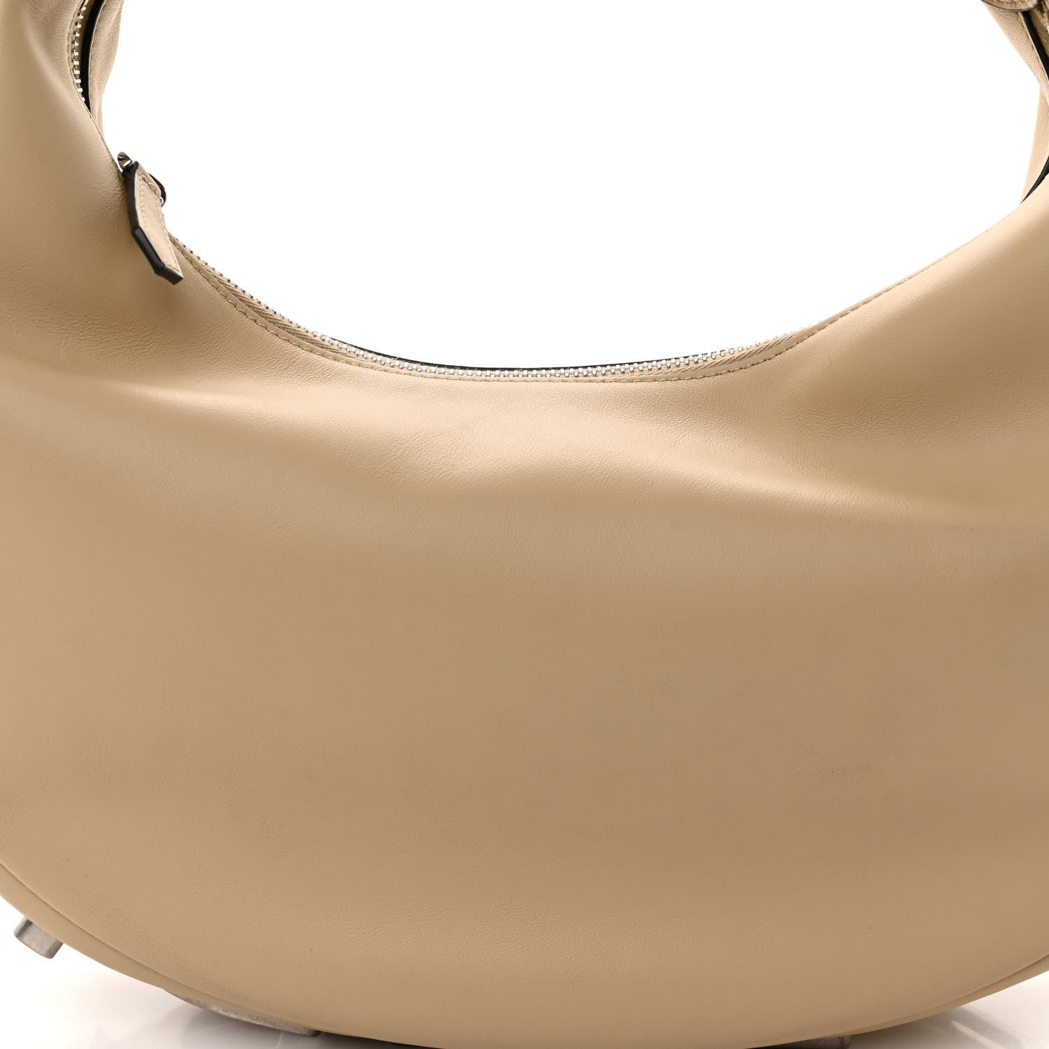 Fendi Vitello Grace Matte Metal Handle Medium Fendigraphy Hobo Bag Beige Amido 8 of 10