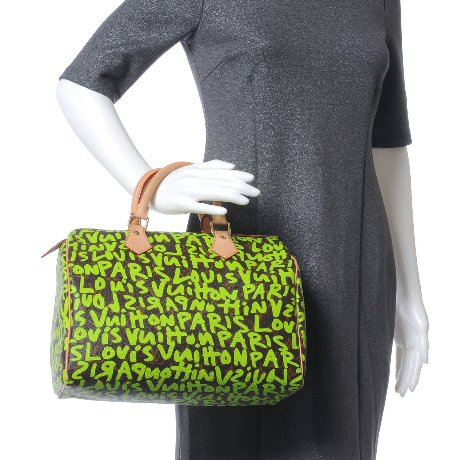 Louis Vuitton Monogram Graffiti Speedy 30 Green 2 of 8