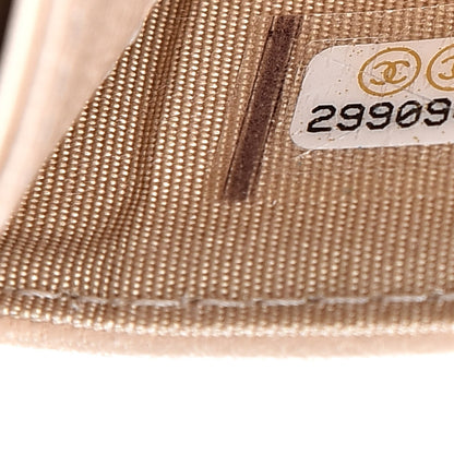 Chanel Shiny Goatskin Quilted Chanel 19 Card Holder Beige 8 of 10