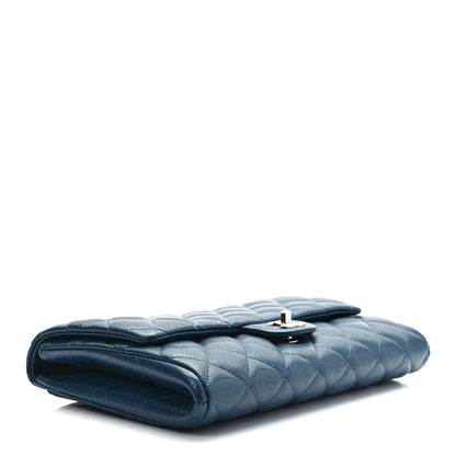 Chanel Caviar Quilted Clutch With Chain Flap Blue 4 of 8