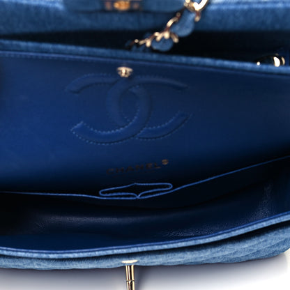 Chanel Denim Quilted Medium Double Flap Blue 5 of 10